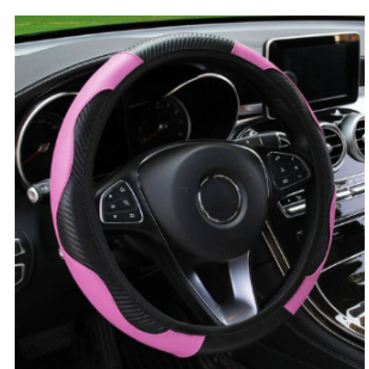 Funda de fibra de carbono para volante de coche